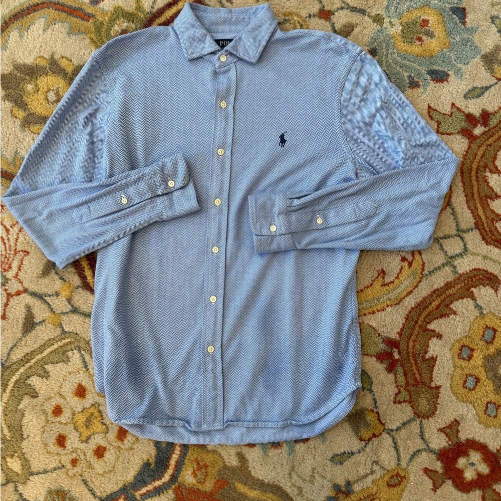 Ralph Lauren Men's Light Blue Button Down Shirt